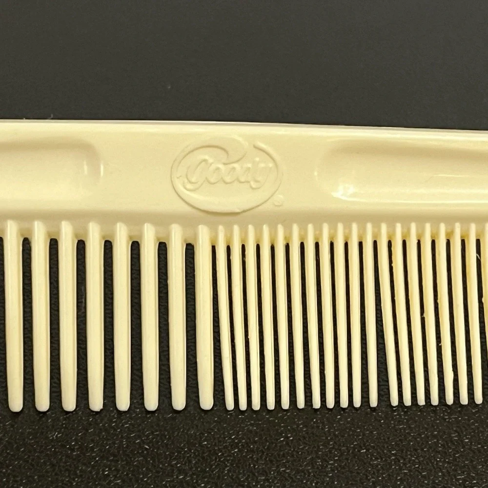 Vintage Goody Hair Comb Cream Ivory Color Wide & Tight Teeth Slim Unbreakable